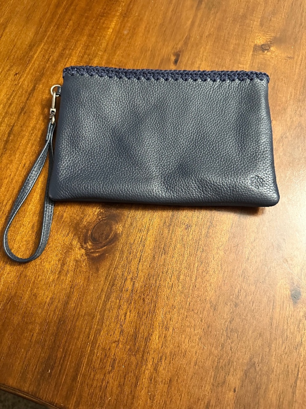 The Sak Vita Pebbled Leather Wristlet, Indigo